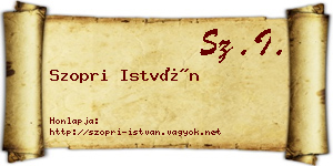 Szopri István névjegykártya